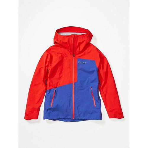 Marmot Huntley Jackets - Womens Rain Jacket Red Blue CA5342987 Canada